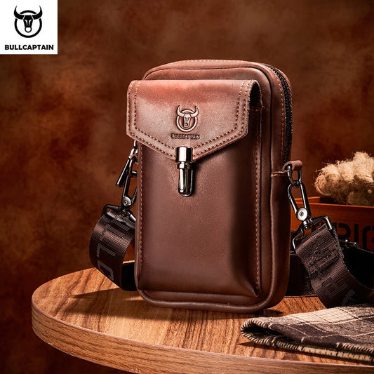 Men's Multifunctional Leather Messenger Bag