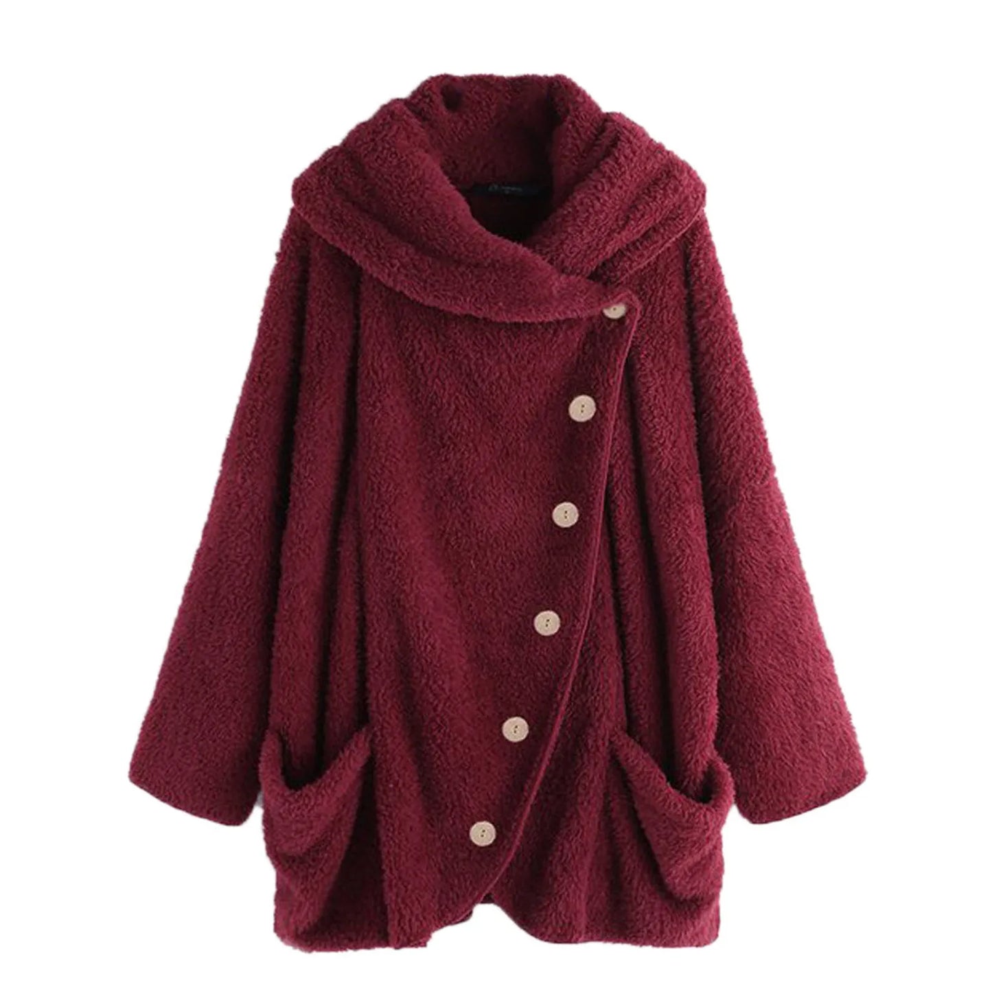 Autumn Winter Coat Women Warm Teddy Bear Coat Wool Jacket Female Plush Coat Hooded Jacket New Women's Coats Solid Color Jacket