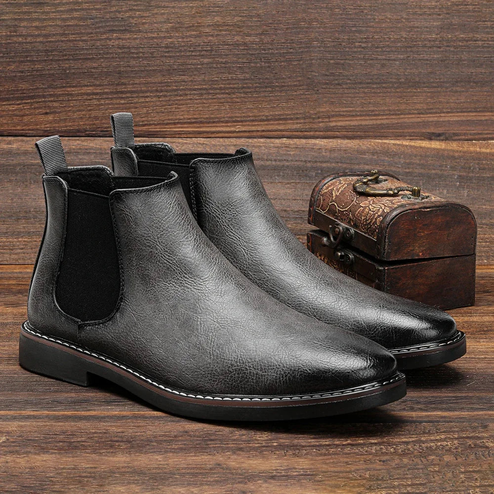 Retro Men's Leather Chelsea Boots