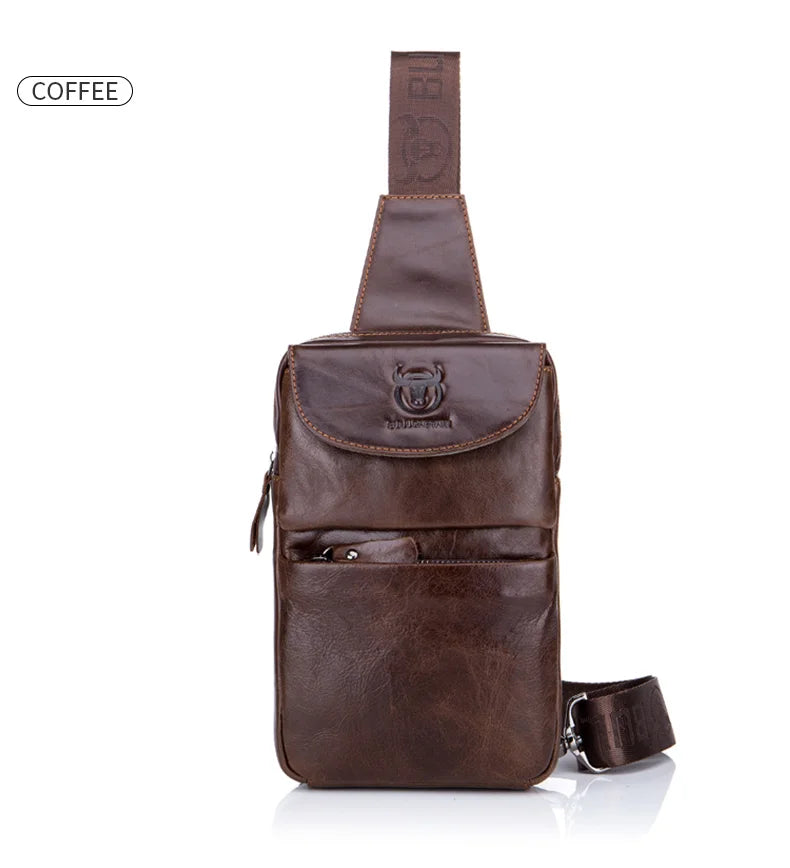 BULLCAPTAIN Multifunctional Leather Messenger Bag