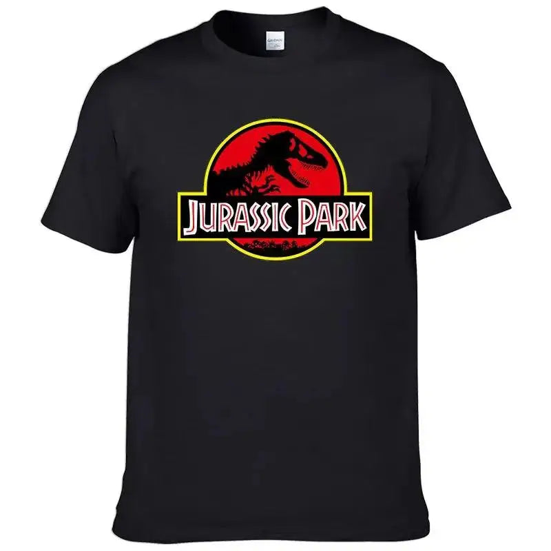 2023Jurassic Park T Shirt Men 100% Cotton Printed T-Shirt Casual Funny Tops Jurassic World Tees Short Sleeve Cool Tshirt 80045