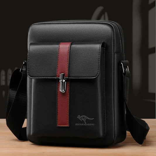 Luxury Brand Men's Anti-theft PU Leather Crossbody Bag