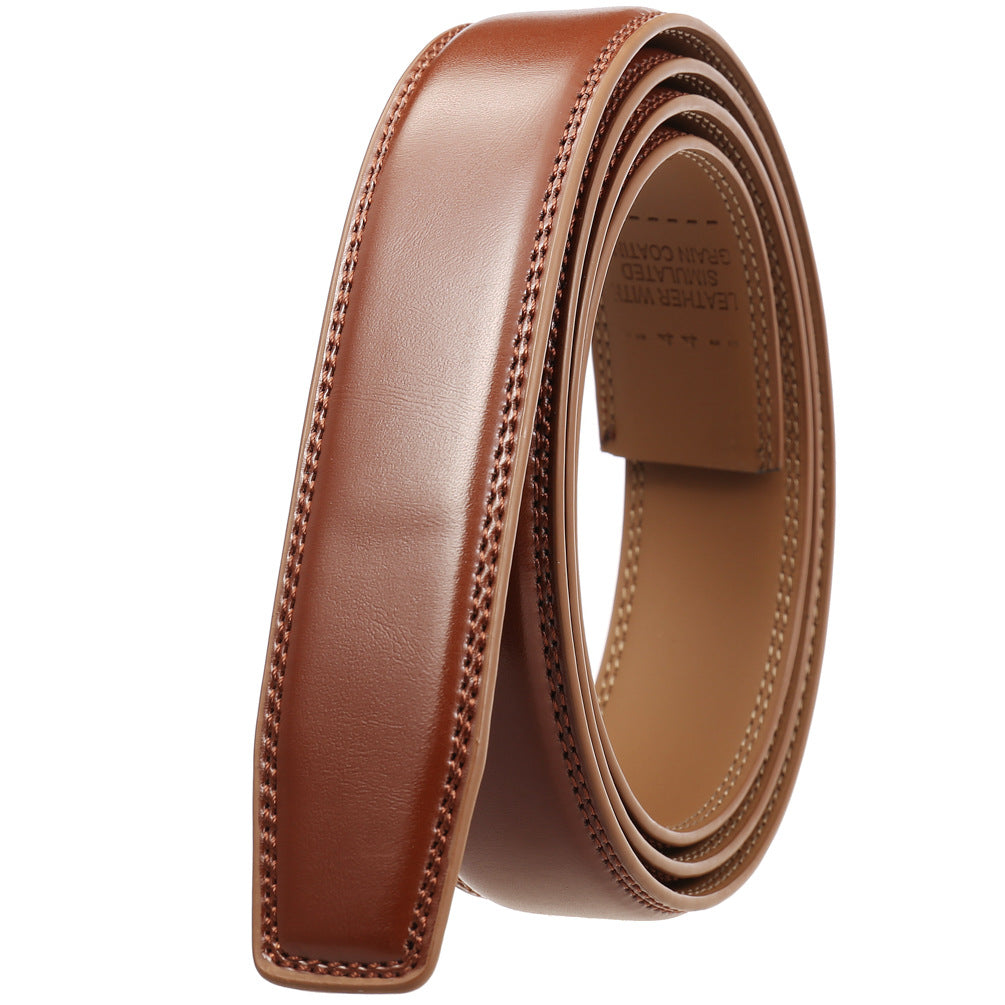 High Quality No-Holes Leather Ratchet Belt for Men