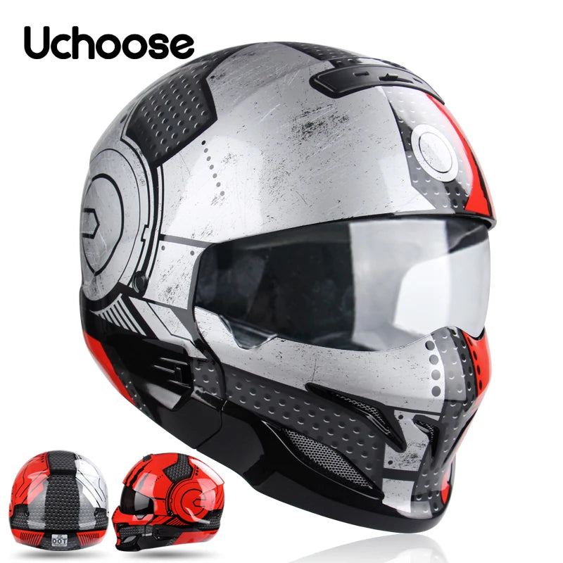 2022 Scorpion Helmet Detachable Multi-purpose Combination Helmet Motorcycle Locomotive Personality Half Predator Helmet