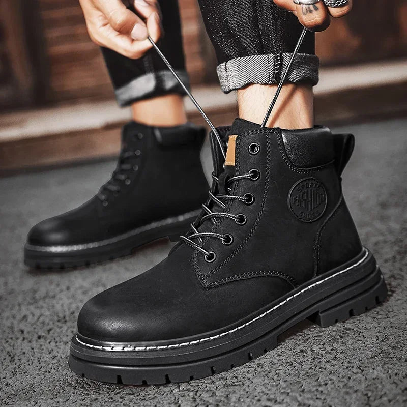 Men's High-Top Leather Boots