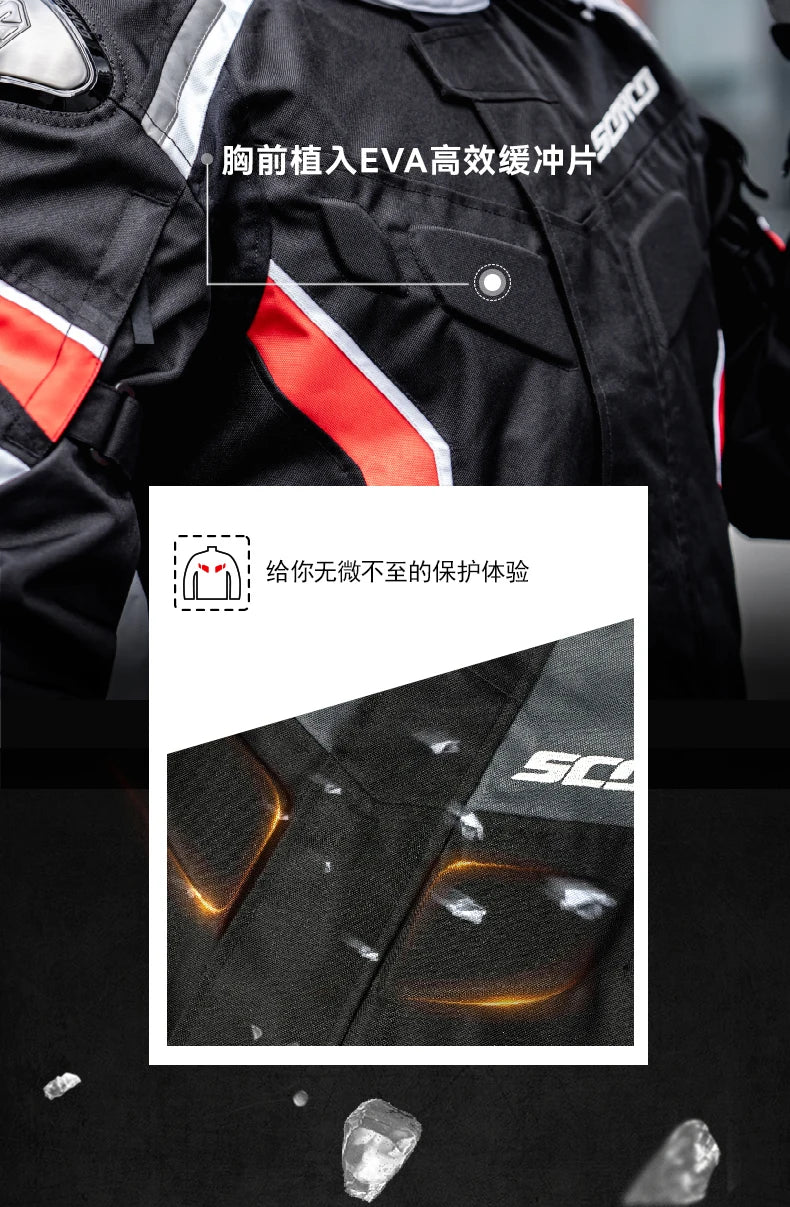 SCOYCO Winter Motorcycle Wear Fall Resistant Racing Commuter Motorcycle Wear Waterproof Windproof Riding Jacket