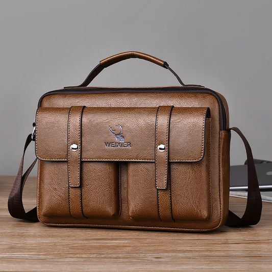 Luxury Leather Men's Crossbody Messenger Bag