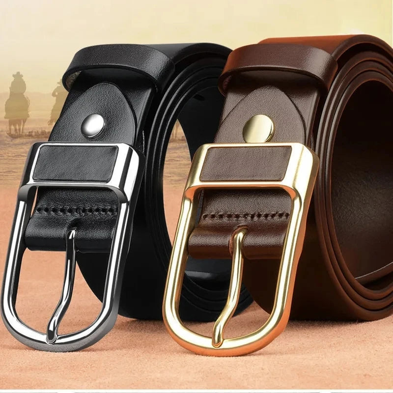 Genuine Leather Men's Business Cowboy Belt 2024