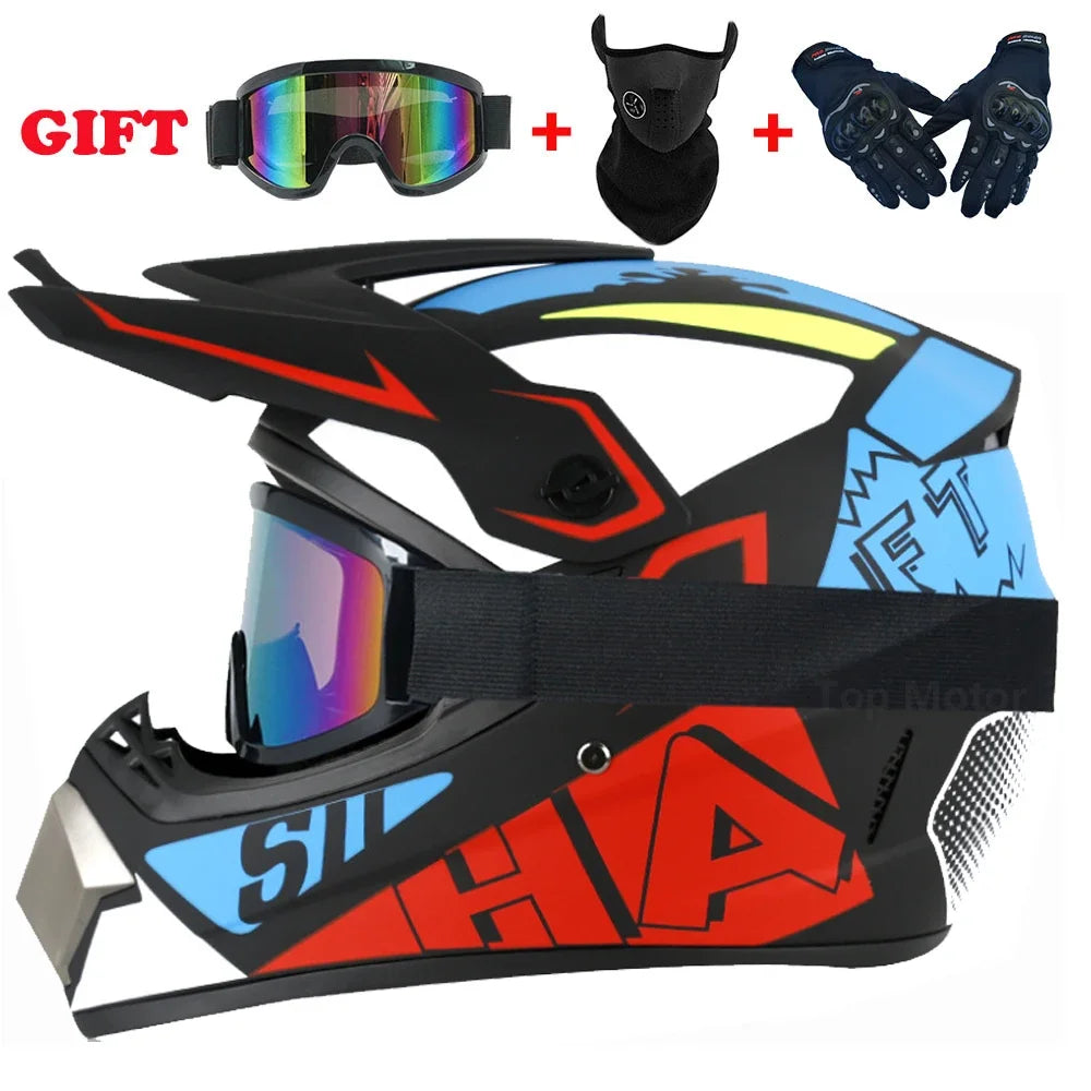 Motorcycle Helmet Off-road Helmet Bike Downhill AM DH Cross Helmet Capacete Motocross Casco Send 3 Gift Man Children Motocross