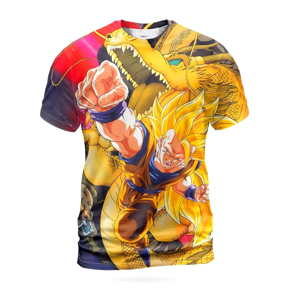 Summer Anime Dragon Ball Z Wukong Men's T Shirt 3D Printed Role Play Women's Children's Street T-shirts Unisex Oversized Tops