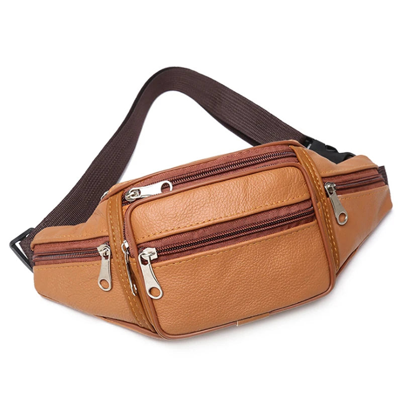 Men's PU Leather Waist Pack Bag