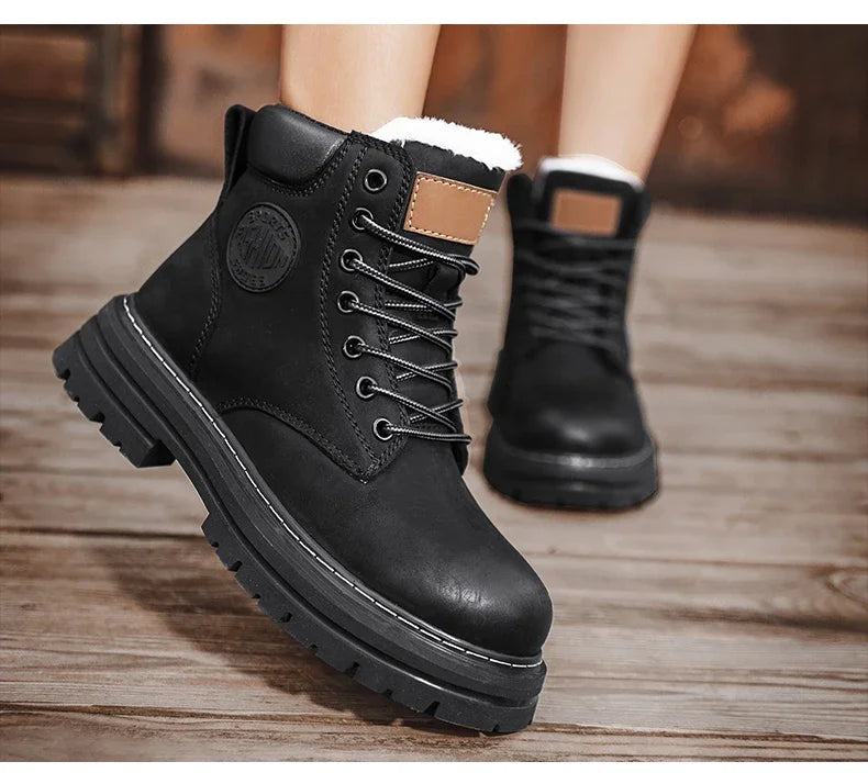 Men's High-Top Leather Boots