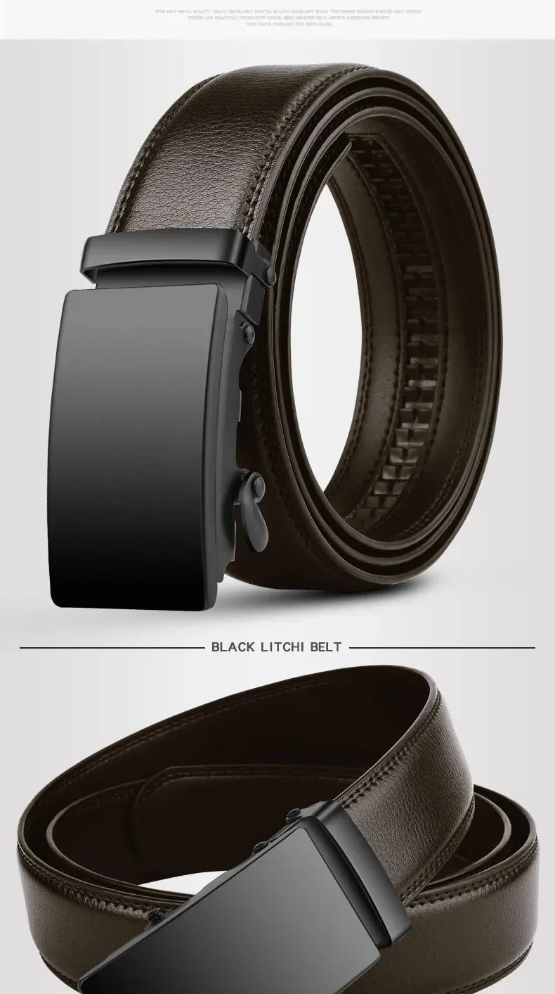 Men's Automatic Buckle PU Leather Belt