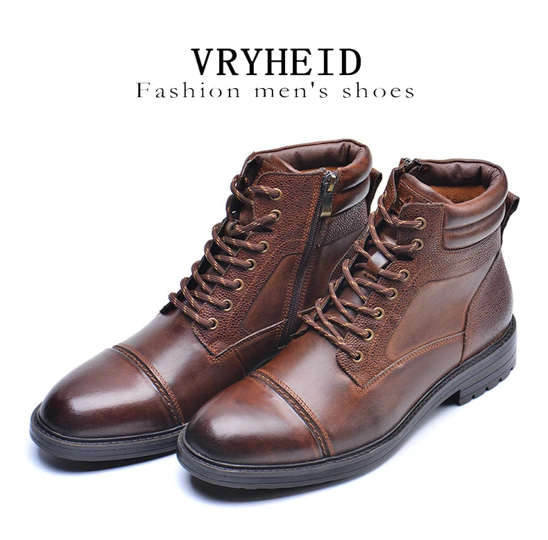 VRYHEID Men's Leather Ankle Boots