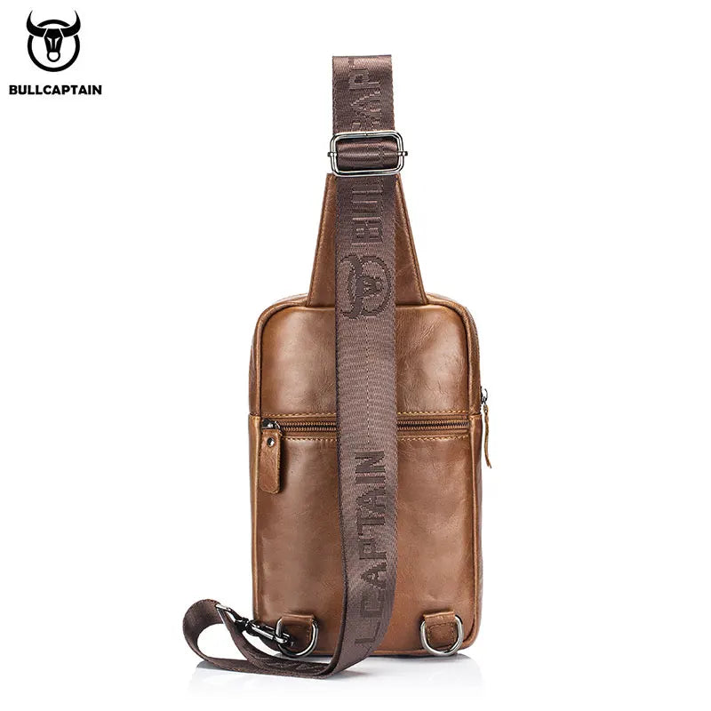 BULLCAPTAIN Multifunctional Leather Messenger Bag