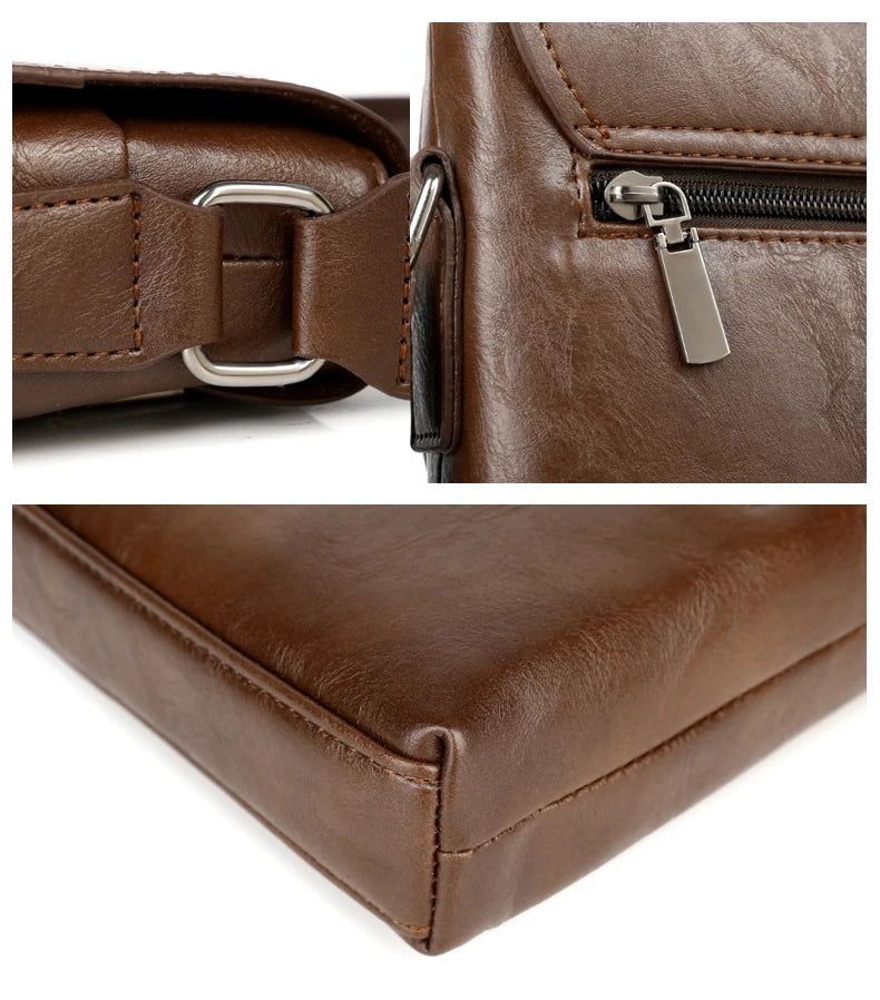 Kangaroo Leather Messenger Bag for Men