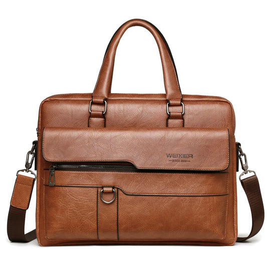 Men's PU Leather Briefcase Laptop Bag