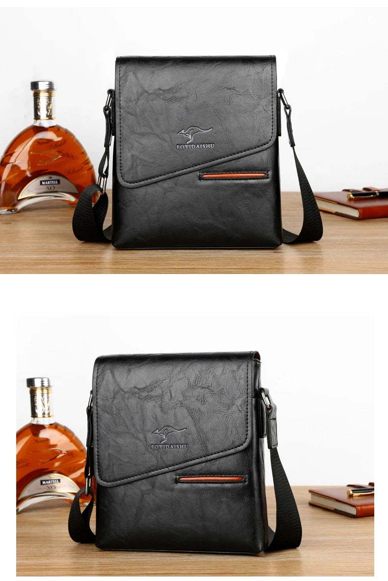 Kangaroo Leather Messenger Bag for Men