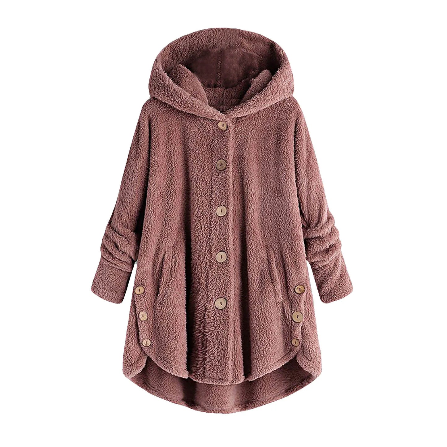 Autumn Winter Coat Women Warm Teddy Bear Coat Wool Jacket Female Plush Coat Hooded Jacket New Women's Coats Solid Color Jacket