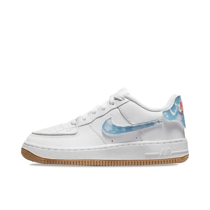 Nike Air Force 1 Leather Board Shoes in White & Brown