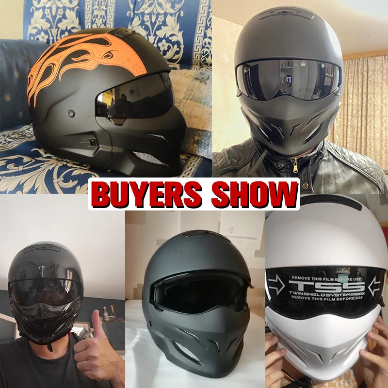 2022 Scorpion Helmet Detachable Multi-purpose Combination Helmet Motorcycle Locomotive Personality Half Predator Helmet