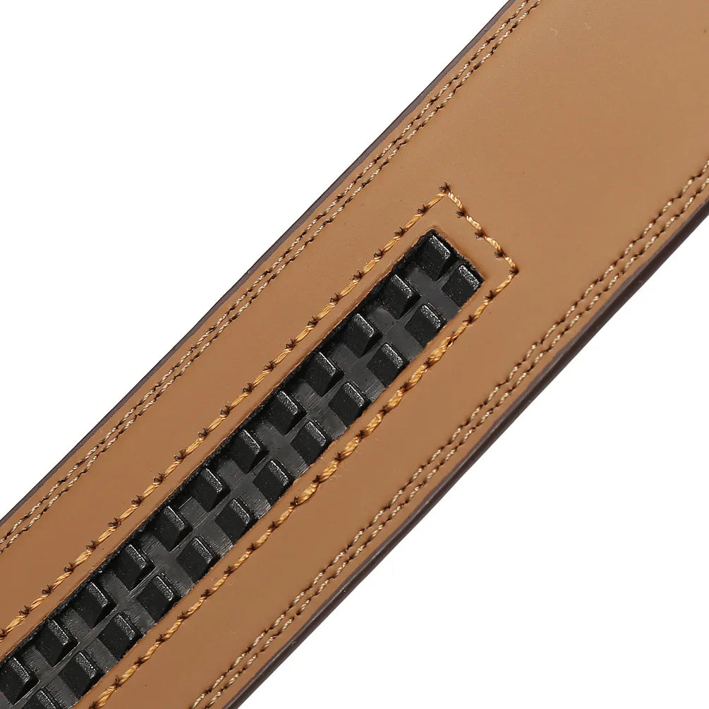 High Quality No-Holes Leather Ratchet Belt for Men