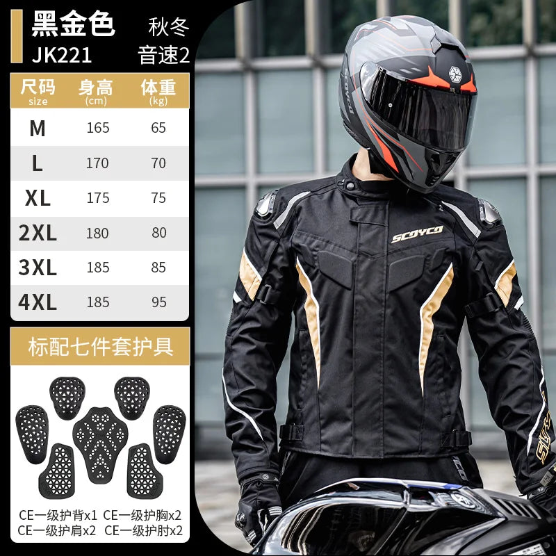 SCOYCO Winter Motorcycle Wear Fall Resistant Racing Commuter Motorcycle Wear Waterproof Windproof Riding Jacket