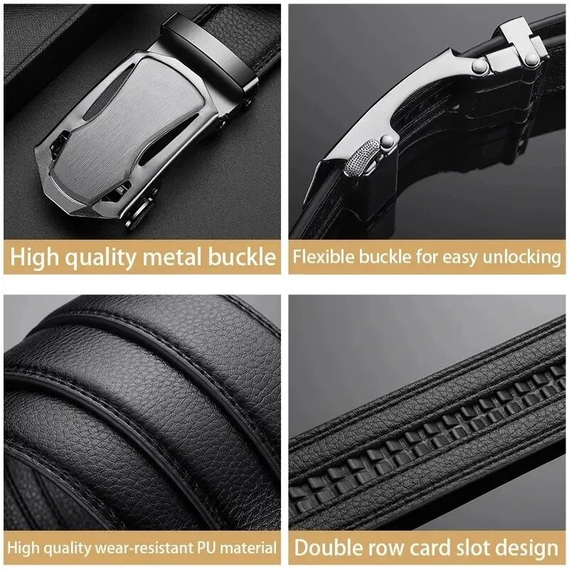 Men's Luxury PU Leather Business Belt