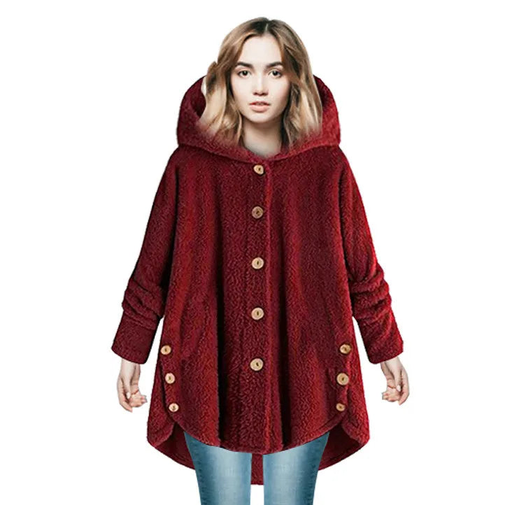 Autumn Winter Coat Women Warm Teddy Bear Coat Wool Jacket Female Plush Coat Hooded Jacket New Women's Coats Solid Color Jacket