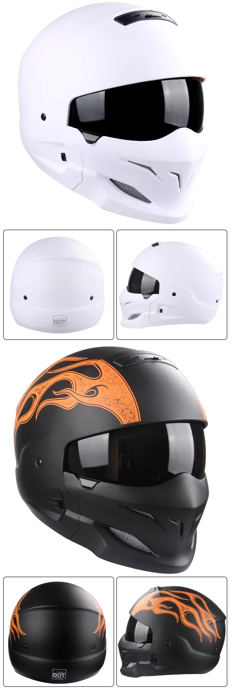 2022 Scorpion Helmet Detachable Multi-purpose Combination Helmet Motorcycle Locomotive Personality Half Predator Helmet