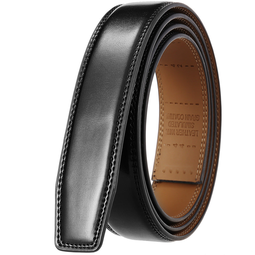 High Quality No-Holes Leather Ratchet Belt for Men