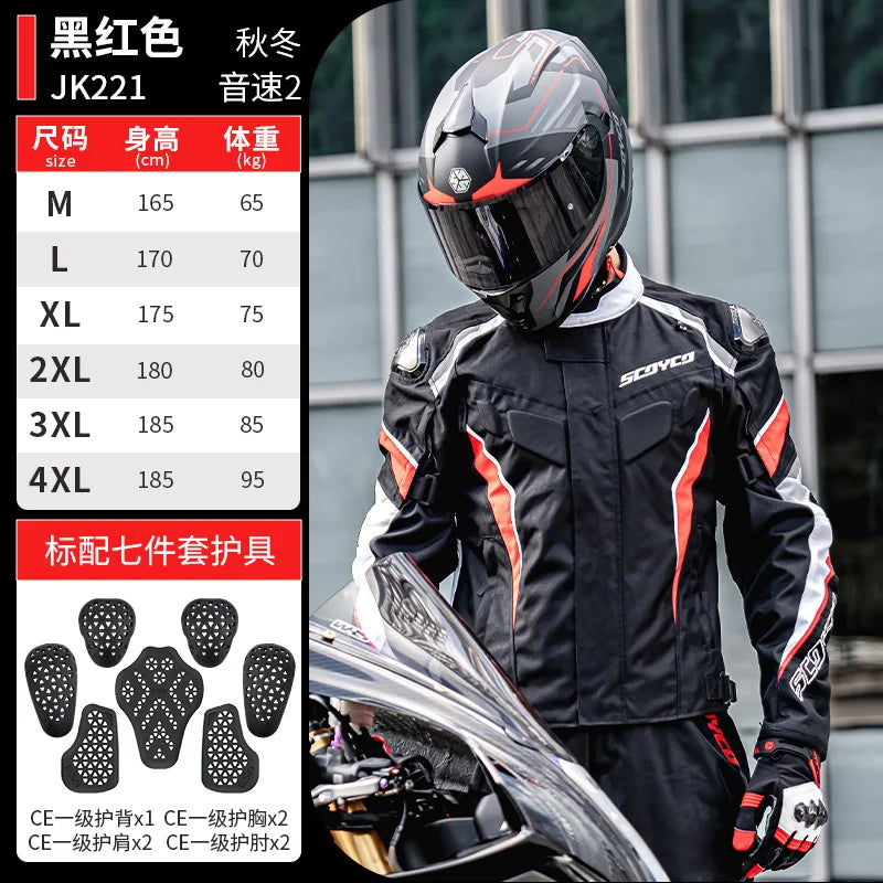 SCOYCO Winter Motorcycle Wear Fall Resistant Racing Commuter Motorcycle Wear Waterproof Windproof Riding Jacket