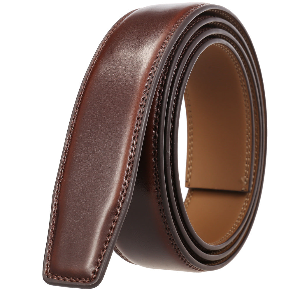 High Quality No-Holes Leather Ratchet Belt for Men