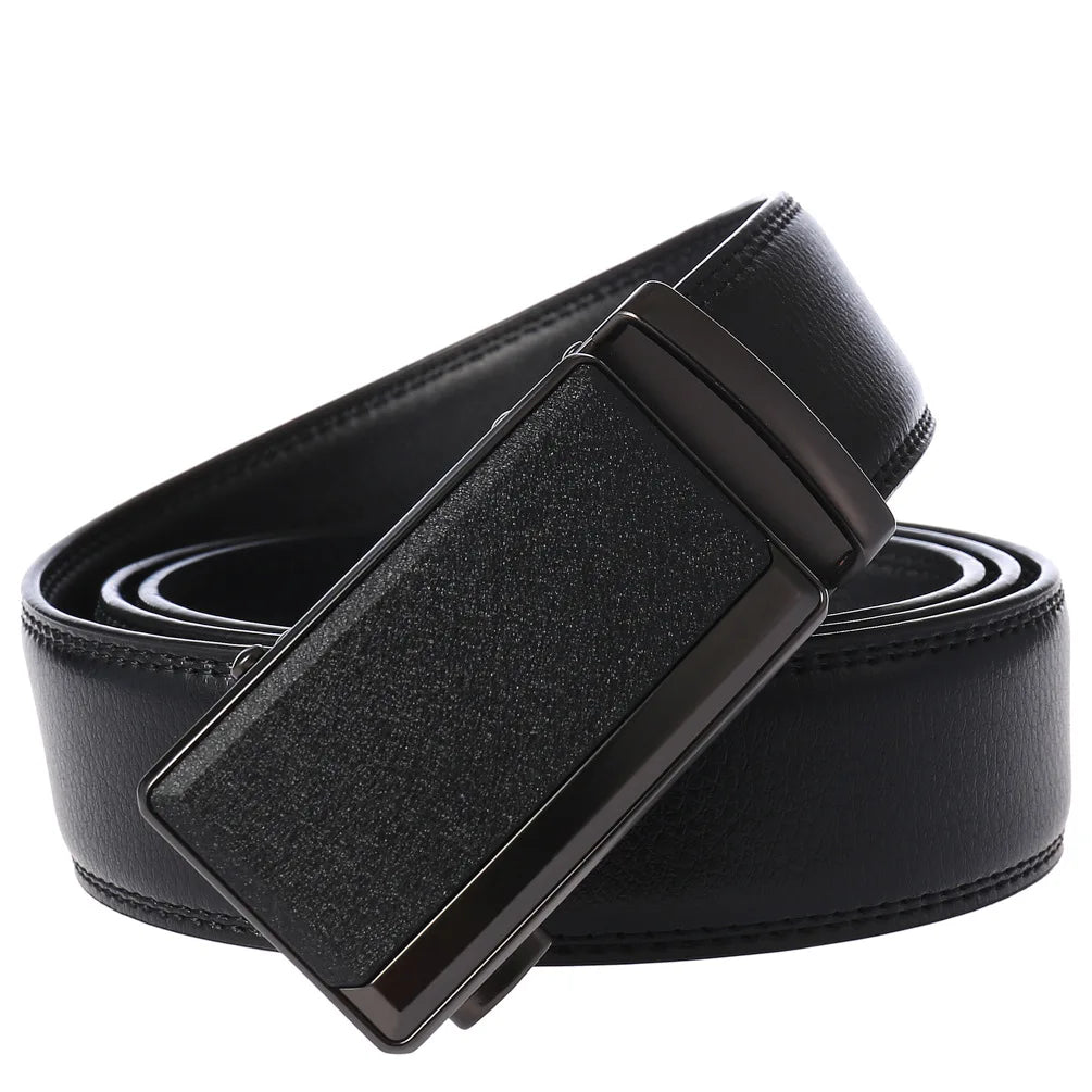 Men's Leather Automatic Buckle Belt 3.5cm