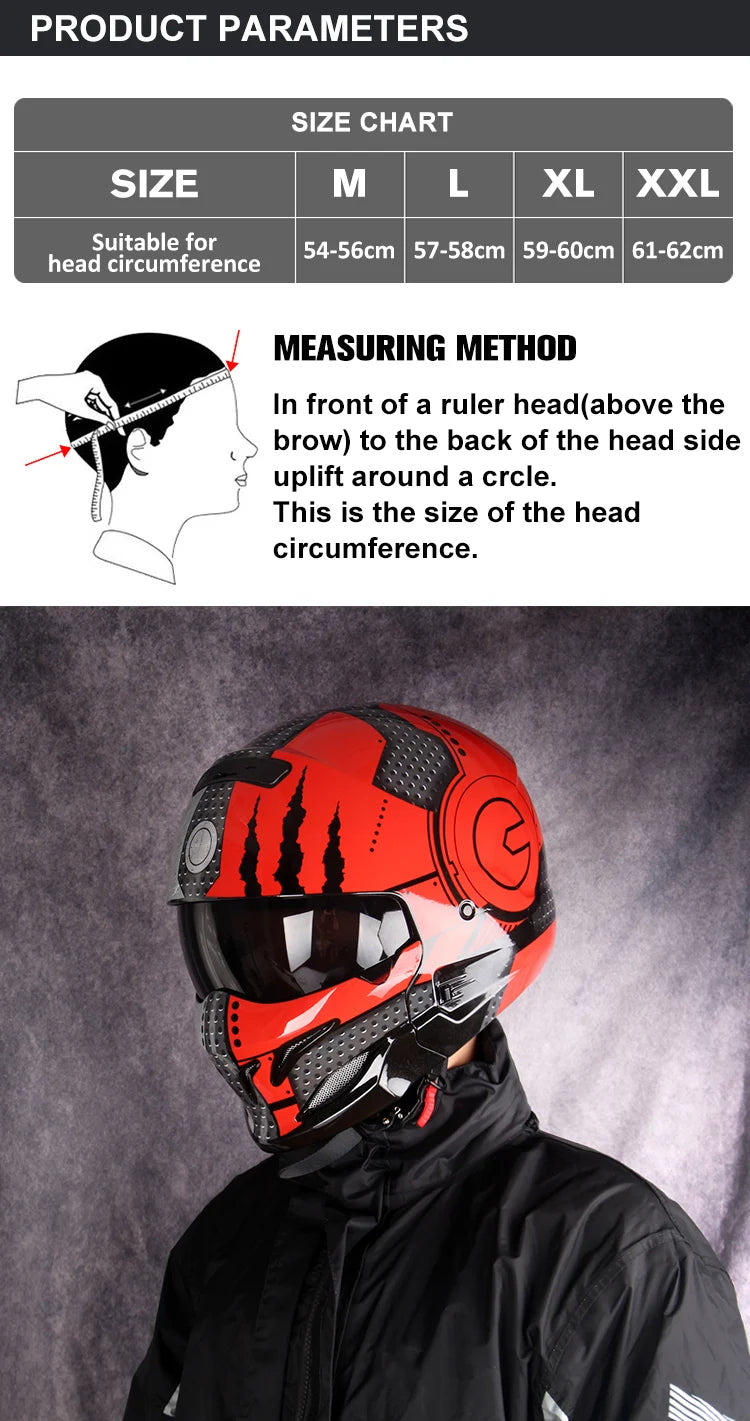 2022 Scorpion Helmet Detachable Multi-purpose Combination Helmet Motorcycle Locomotive Personality Half Predator Helmet