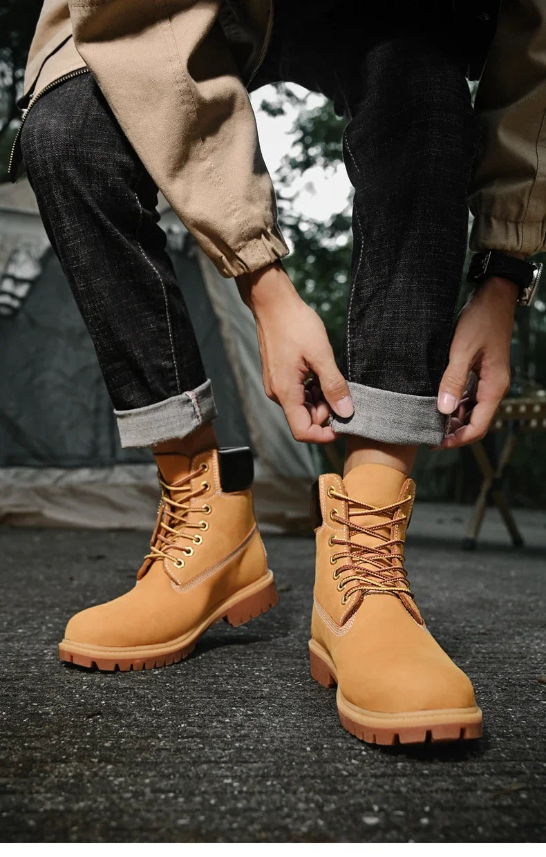 Men's High-Top Leather Boots