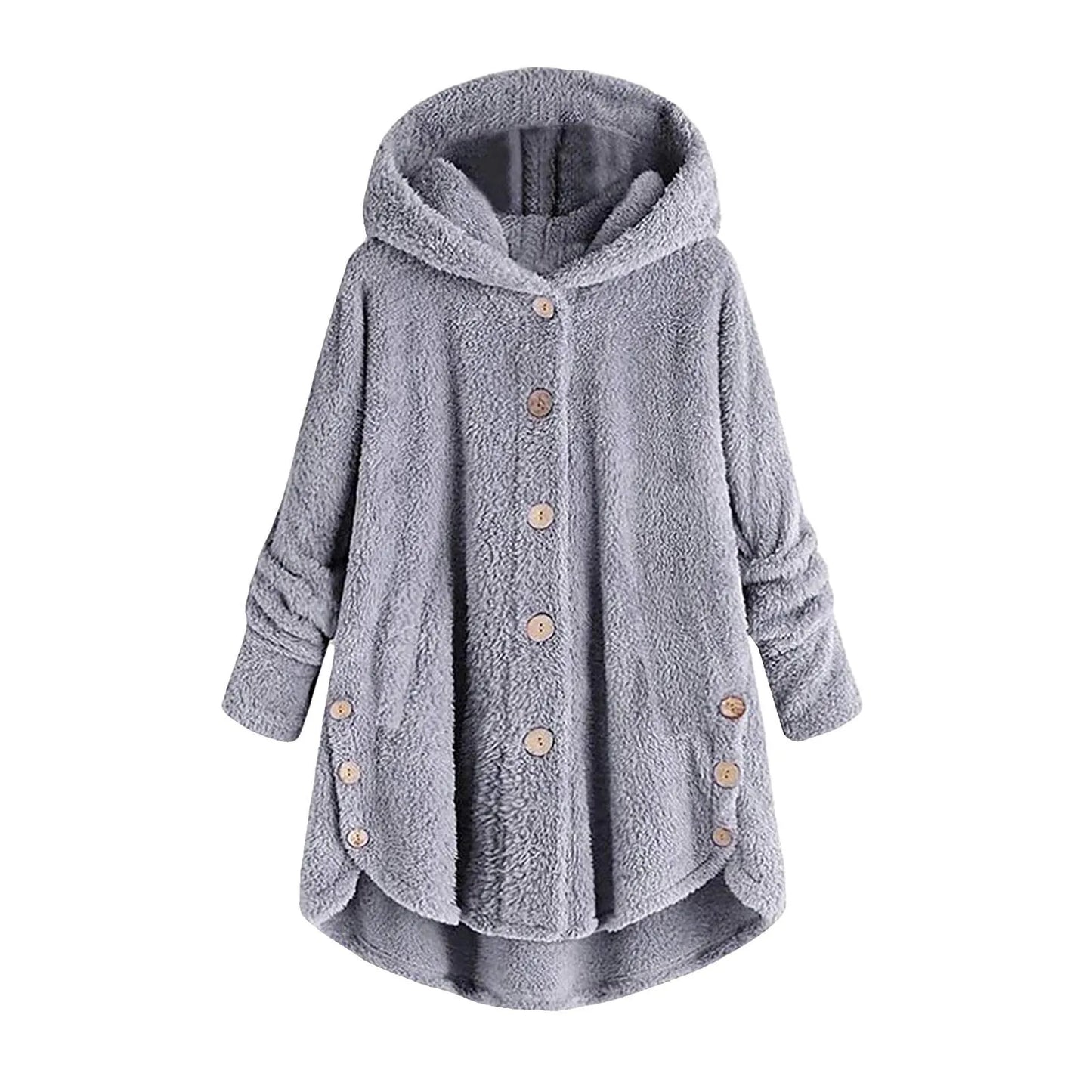 Autumn Winter Coat Women Warm Teddy Bear Coat Wool Jacket Female Plush Coat Hooded Jacket New Women's Coats Solid Color Jacket