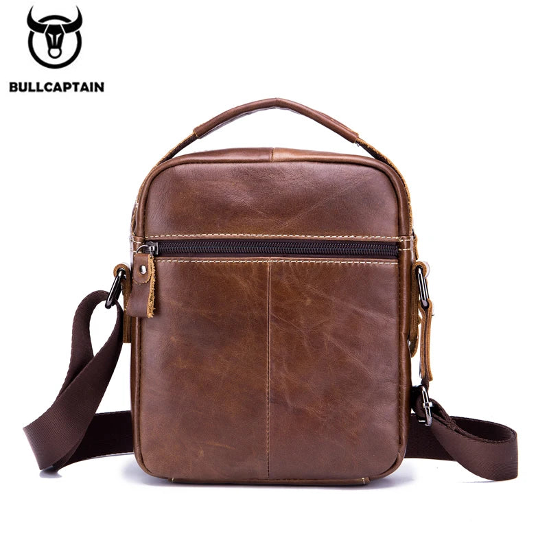 BULLCAPTAIN Men's Leather Shoulder Bag