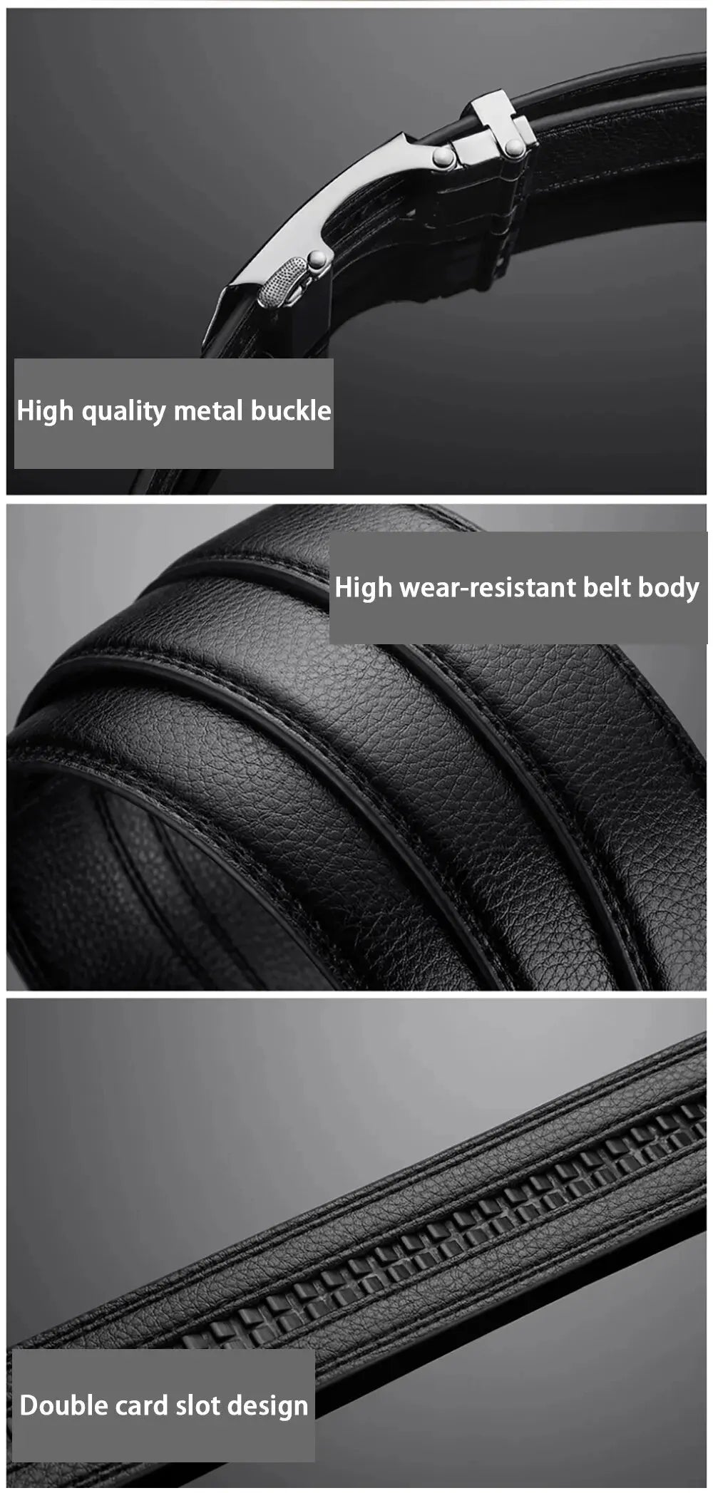 Men's Luxury PU Leather Business Belt