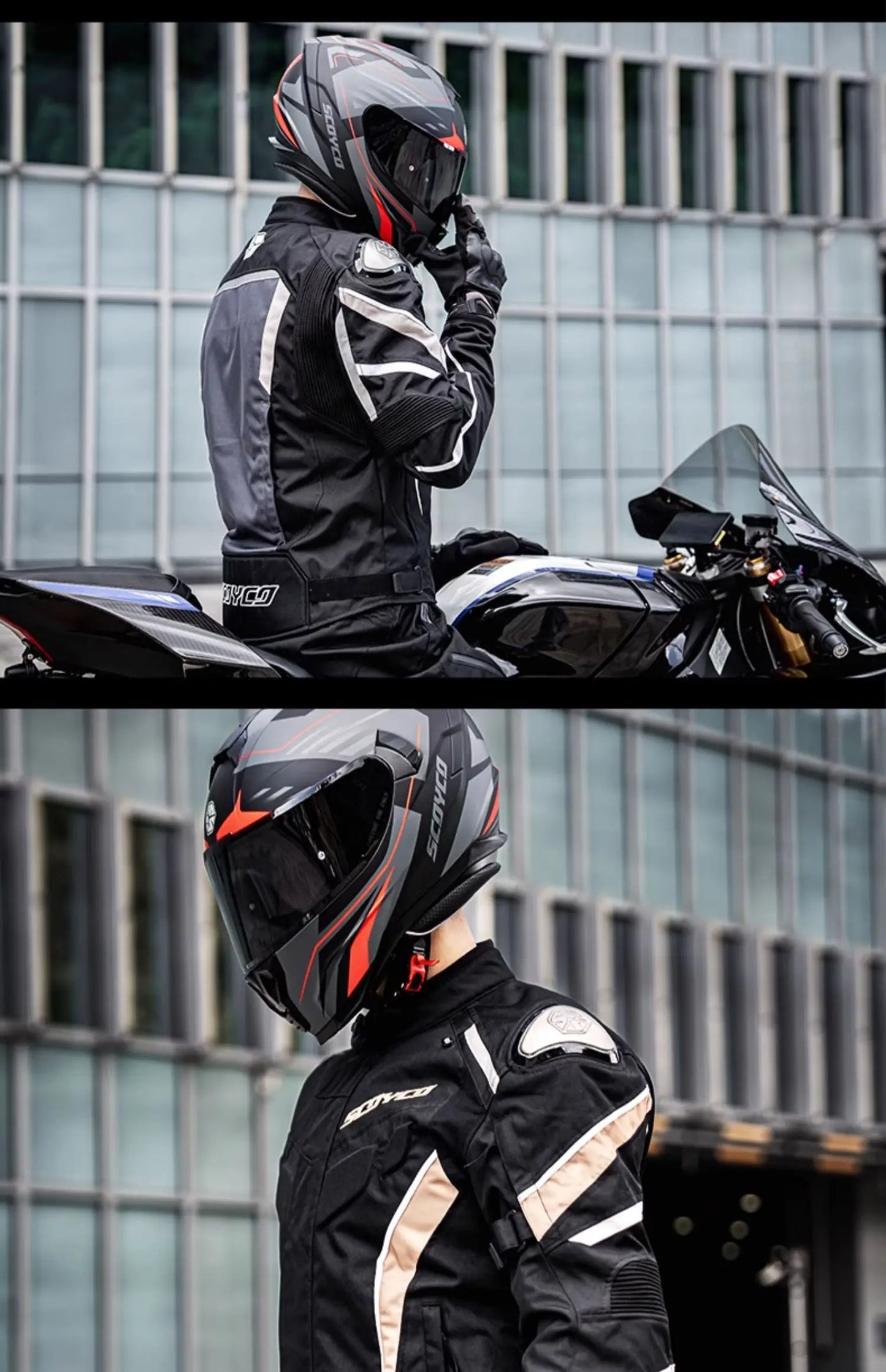 SCOYCO Winter Motorcycle Wear Fall Resistant Racing Commuter Motorcycle Wear Waterproof Windproof Riding Jacket