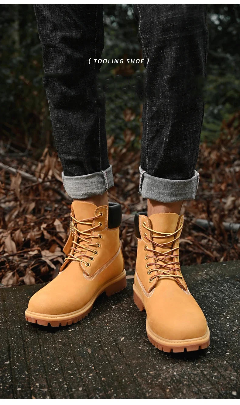 Men's High-Top Leather Boots