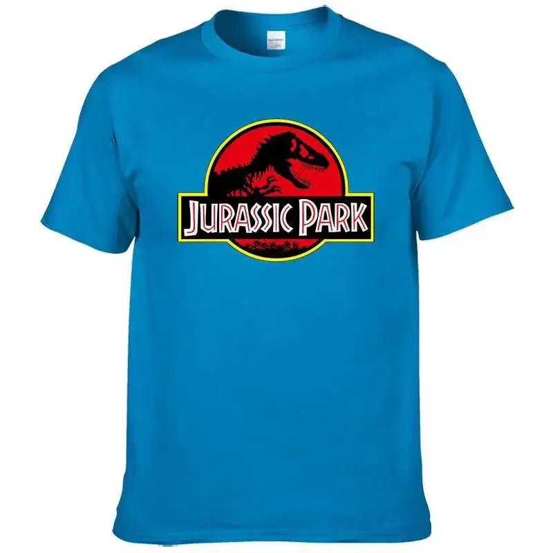 2023Jurassic Park T Shirt Men 100% Cotton Printed T-Shirt Casual Funny Tops Jurassic World Tees Short Sleeve Cool Tshirt 80045