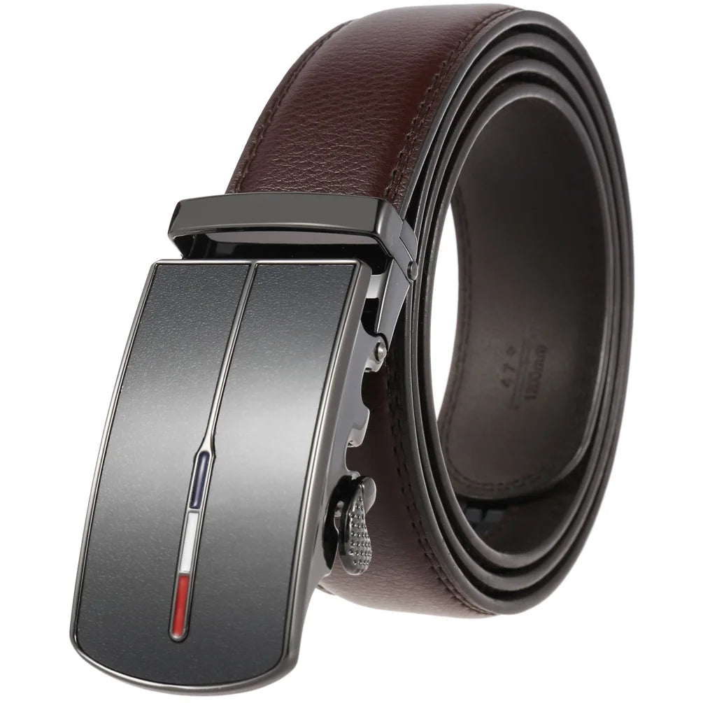 Men's Leather Automatic Buckle Belt 3.5cm