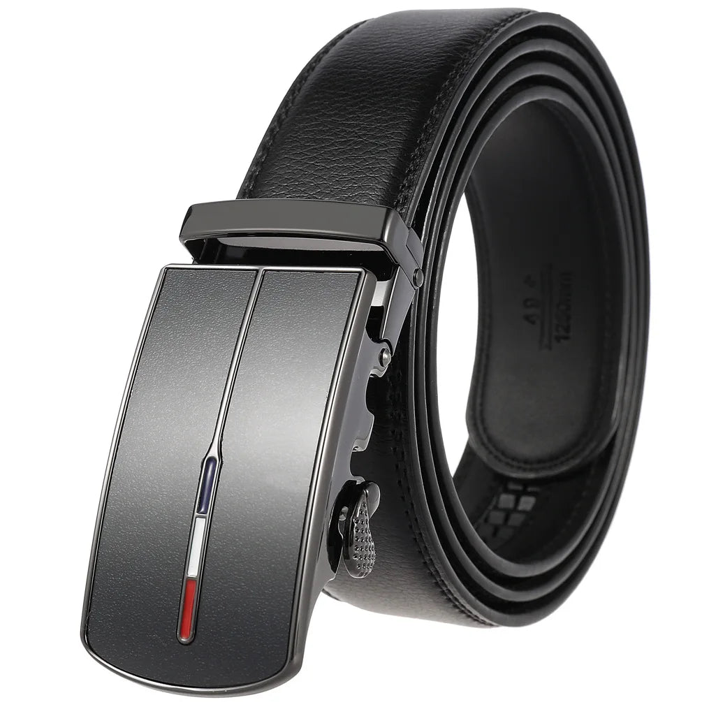 Men's Leather Automatic Buckle Belt 3.5cm