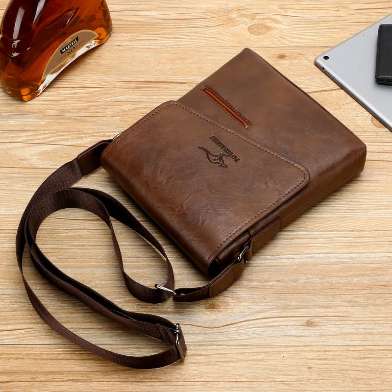 Kangaroo Leather Messenger Bag for Men