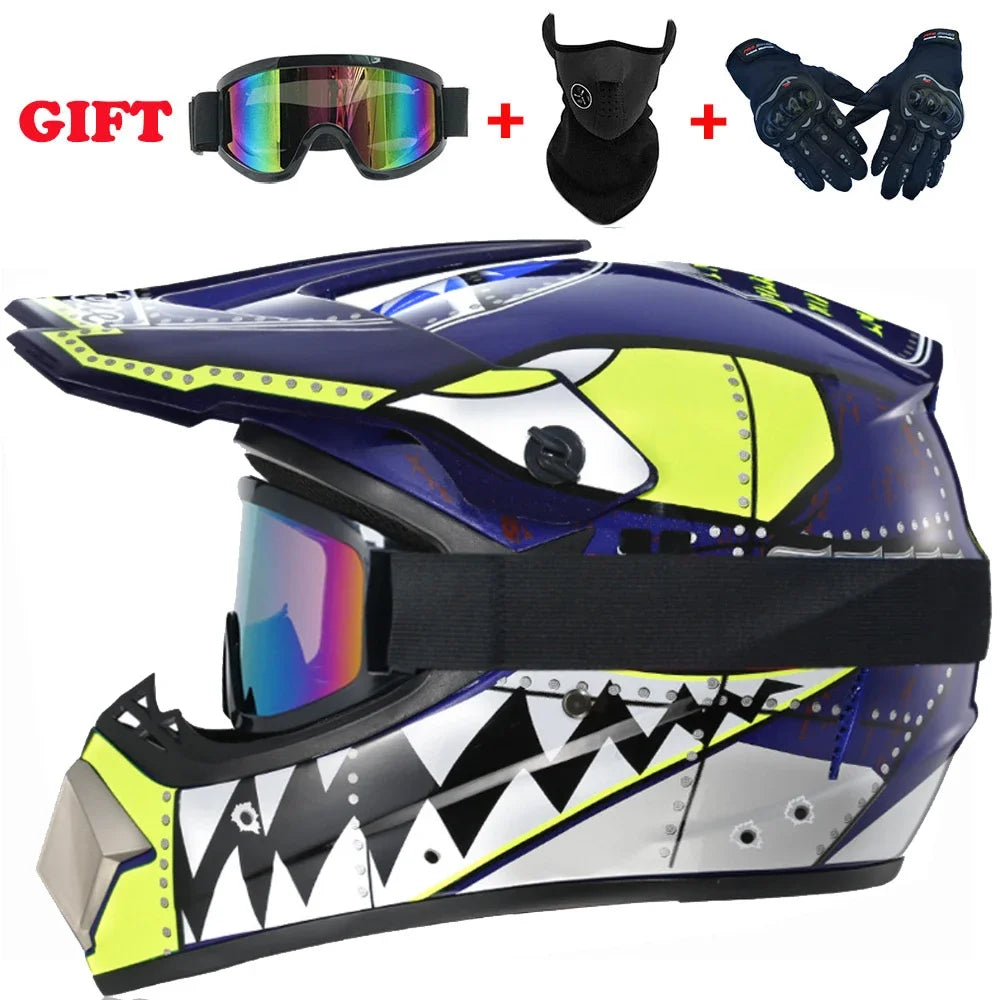 Motorcycle Helmet Off-road Helmet Bike Downhill AM DH Cross Helmet Capacete Motocross Casco Send 3 Gift Man Children Motocross