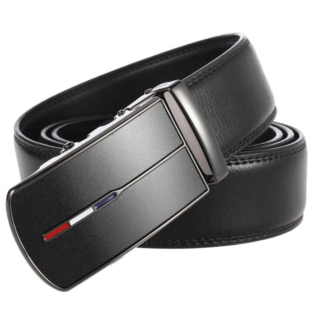 Men's Leather Automatic Buckle Belt 3.5cm