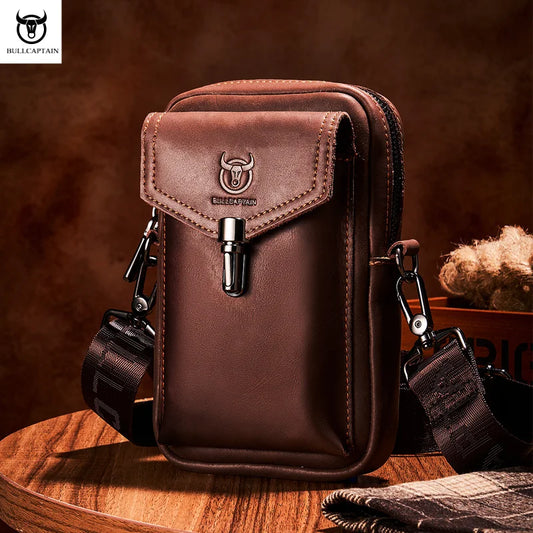 Men's Multifunctional Leather Messenger Bag