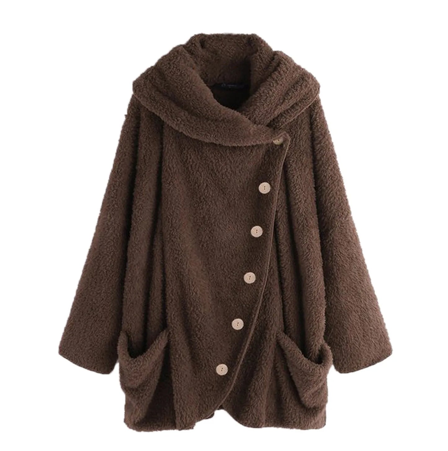 Autumn Winter Coat Women Warm Teddy Bear Coat Wool Jacket Female Plush Coat Hooded Jacket New Women's Coats Solid Color Jacket