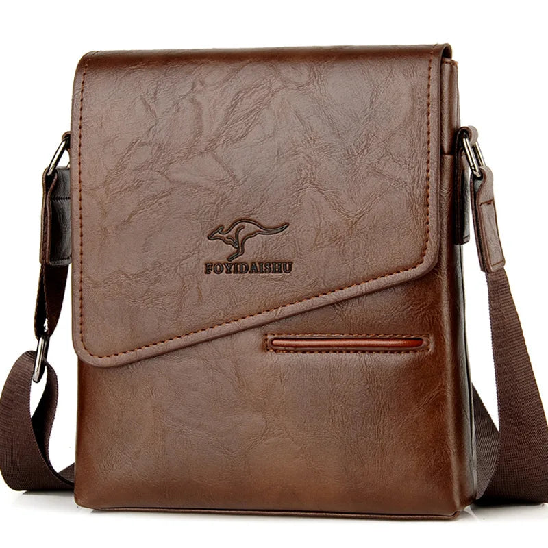 Kangaroo Leather Messenger Bag for Men